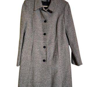 Trilogi Coat, Size Large, Black/White/Grey Tweed